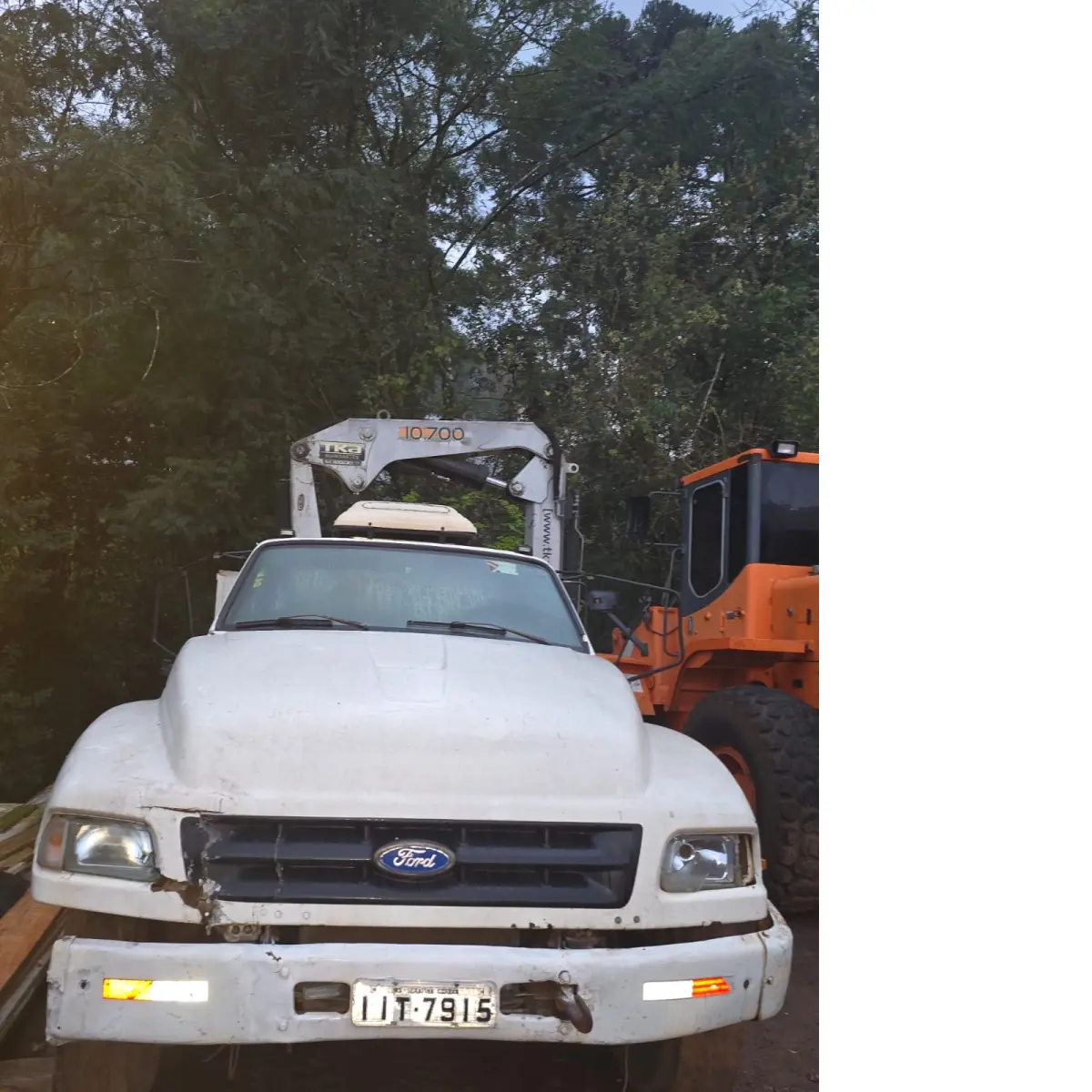 LOTE 008 - Caminhão Basculante FORD – Ford 12000 – 1998/1998 – Diesel – Placas IIT 7915 – Guindaste TKA 10700 e Cesto.