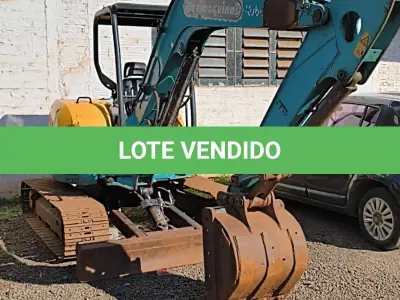 LOTE 013 - MINI ESCAVADEIRA KUBOTA KBT-U50, ANO 2014.