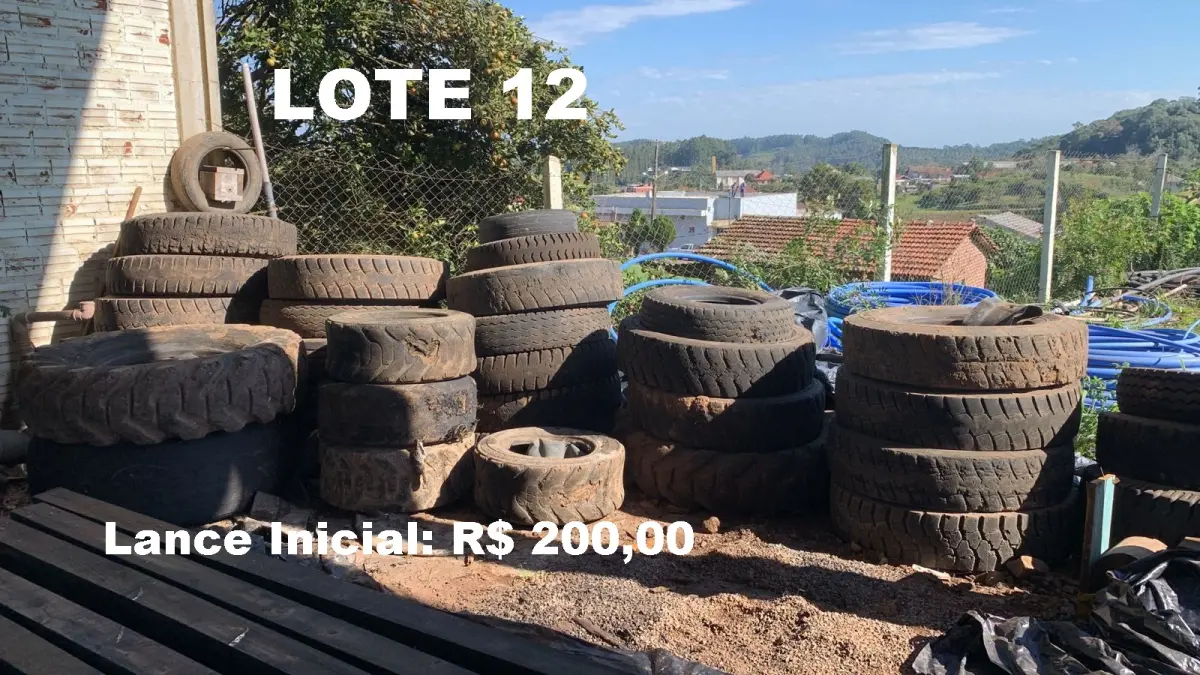 LOTE 012 - Pneus de veículos e máquinas