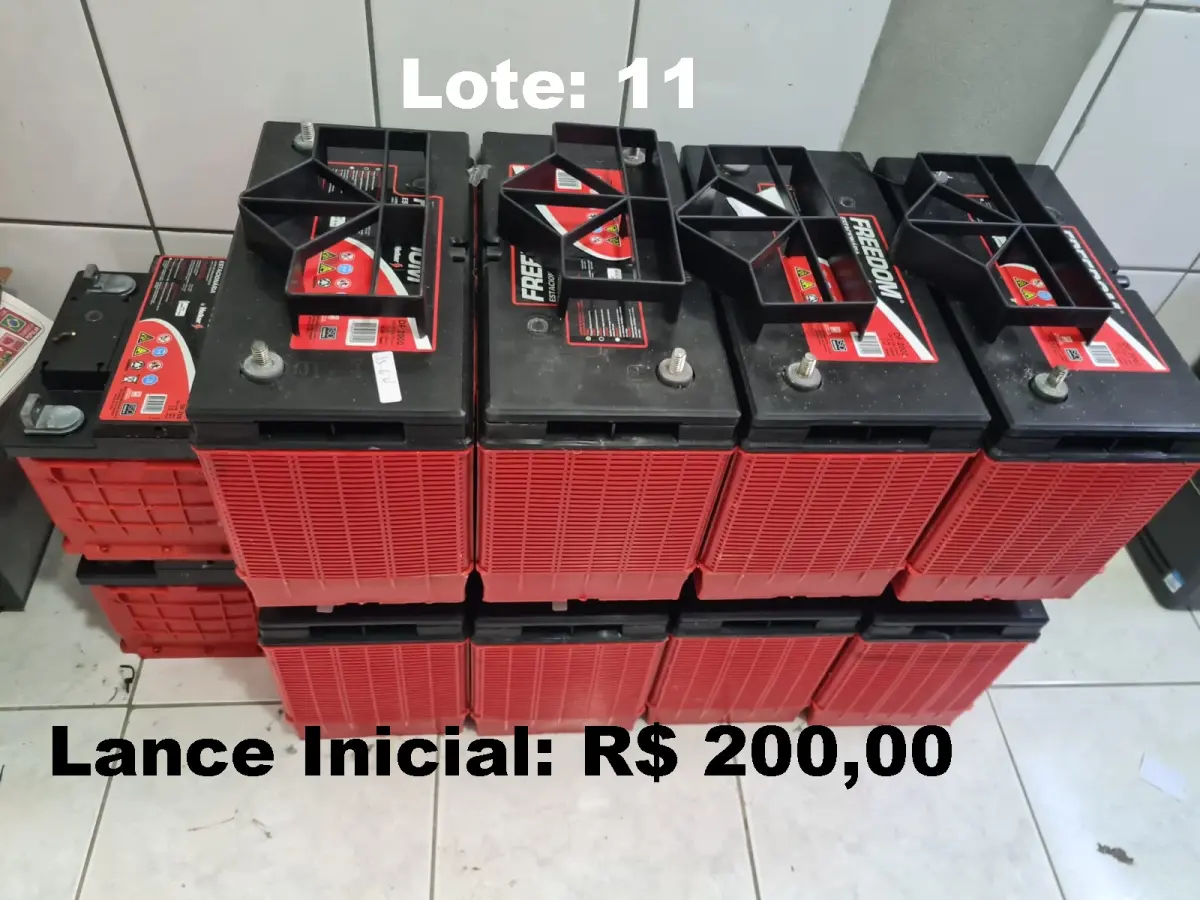 LOTE 011 - Baterias estacionárias, sendo 08 DF 2.000 e 02 DF 700