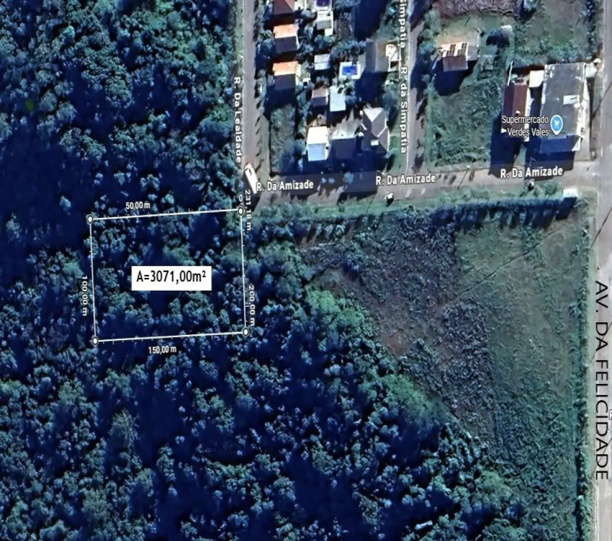 LOTE 016 - TERRENO URBANO sem numeração admi, com a área de 3.071,00m² , em Serafina Corrêa/RS, de frente para com a Rua da Lealdade, lado ímpar